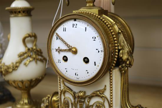 French gilt mounted clock garniture